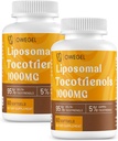 비타민 E Tocotrienols는 1000mg를 보충합니다 - 높은 힘 Liposomal Tocotrienol 캡슐, 95% 델타 & 5% 감마 Tocotrienols 지원 피부, 뼈, 산화 방지제, 120 Softgels