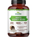 Zazzee 백색 Kidney 콩 10:1 추출물, 서빙 당 1800 mg, 200 Vegan 캡슐, 2 달 이상 공급, 표준화, 집중된 10X 추출물, 100% 채식주의자, 모든 자연 및 비 GMO, 미국에서 만드는