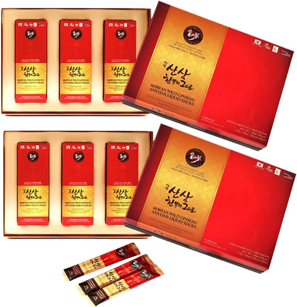 Korean Wild Ginseng Anytime Liquid 30 스틱 2 세트 - 2 개월 공급