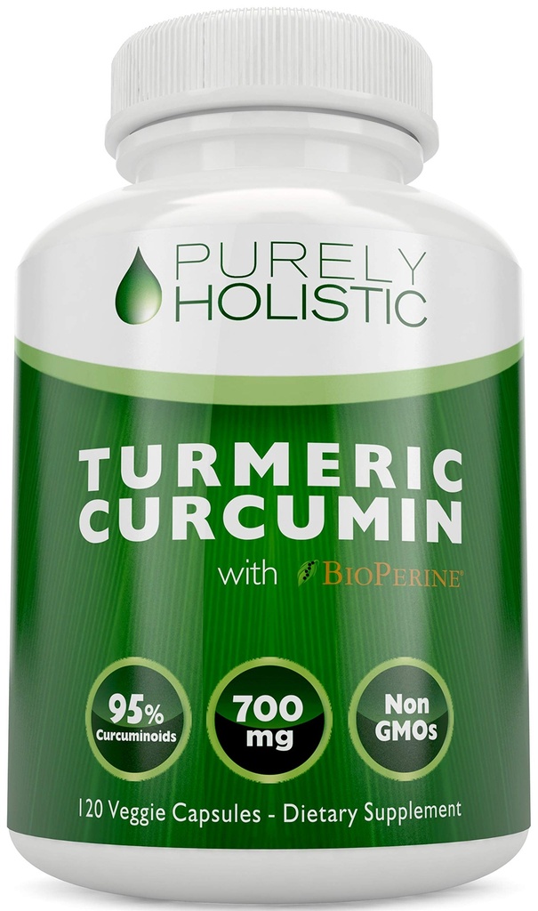 BioPerine을 가진 심황 쿠르쿠민 - 120 Vegan 캡슐 - 캡슐 당 장황의 700mg - 까만 고추 추출물 95% Curcuminoids로