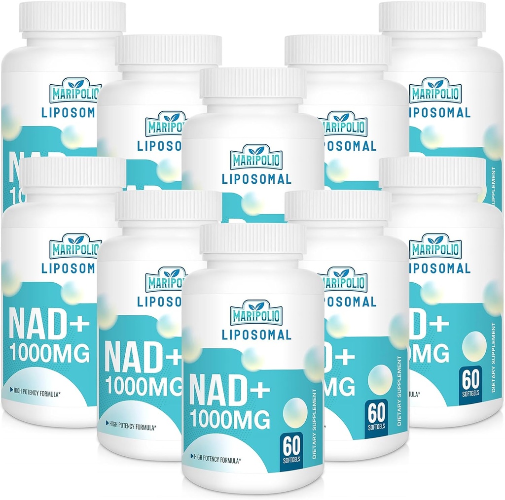 Liposomal NAD+ 보충교재 1000 mg | 가장 높은 NAD Pontecy | 최대 흡수 | 순수한 NAD 보충교재 | 에너지와 DNA 수선, 노후화, 뇌 기능 | 600 Softgels