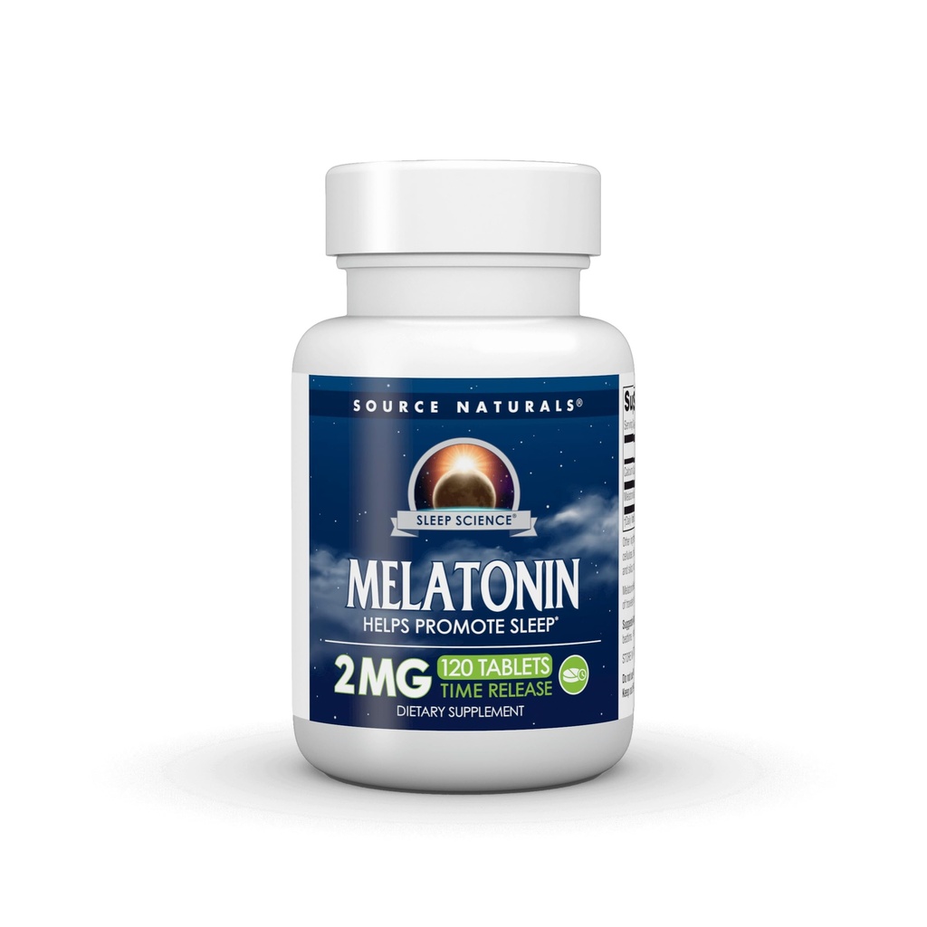 Source Naturals Melatonin, 수면 촉진 * - 2 mg - 120 시간 릴리스 정제