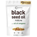 마이크로 성분 검정씨 기름 Softgels, 3,000mg, 240 조사 | Oregano, Carvacrol & Thymoquinone의 기름을 가진 2-in-1 공식 | 식물 기초를 두어, Non-GMO