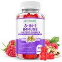 면역 지원 Gummies – 8-in-1 공식 초본 보충 교재 Astragalus, Elderberry, Quercetin, Bromelain, Echinacea, 비타민 C, D3 및 매일 균형, 라즈베리 맛, 60 카운트