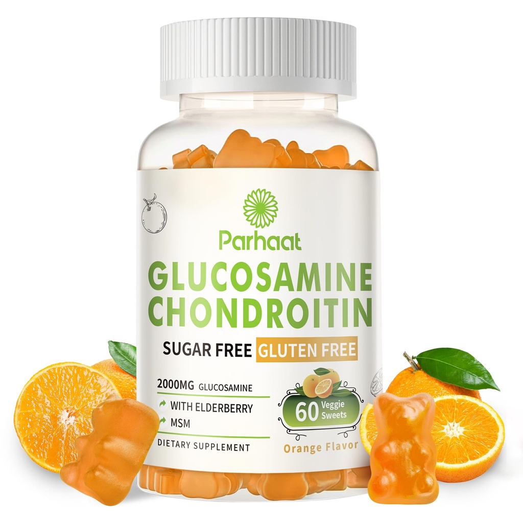 Glucosamine Chondroitin Gummies MSM 및 Elderberry 여분 힘 - 합동 지원, 성인, 남자 & 여자를 위한 산화 면역성이 있는 면역성이 있는 지원 보충교재. 담당자: Ms.