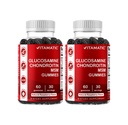 Vitamatic Glucosamine Chondroitin Gummies MSM 및 비타민 E - 공동 지원 - 병 당 60 Pectin 기반 Gummies - 2 팩 (총 120 개)
