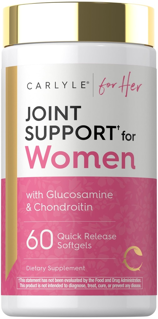 여성용 Carlyle Joint Support | 60 Softgels | 오메가-3, 콜라겐 펩타이드 포함 | Non-GMO, 글루텐 무료