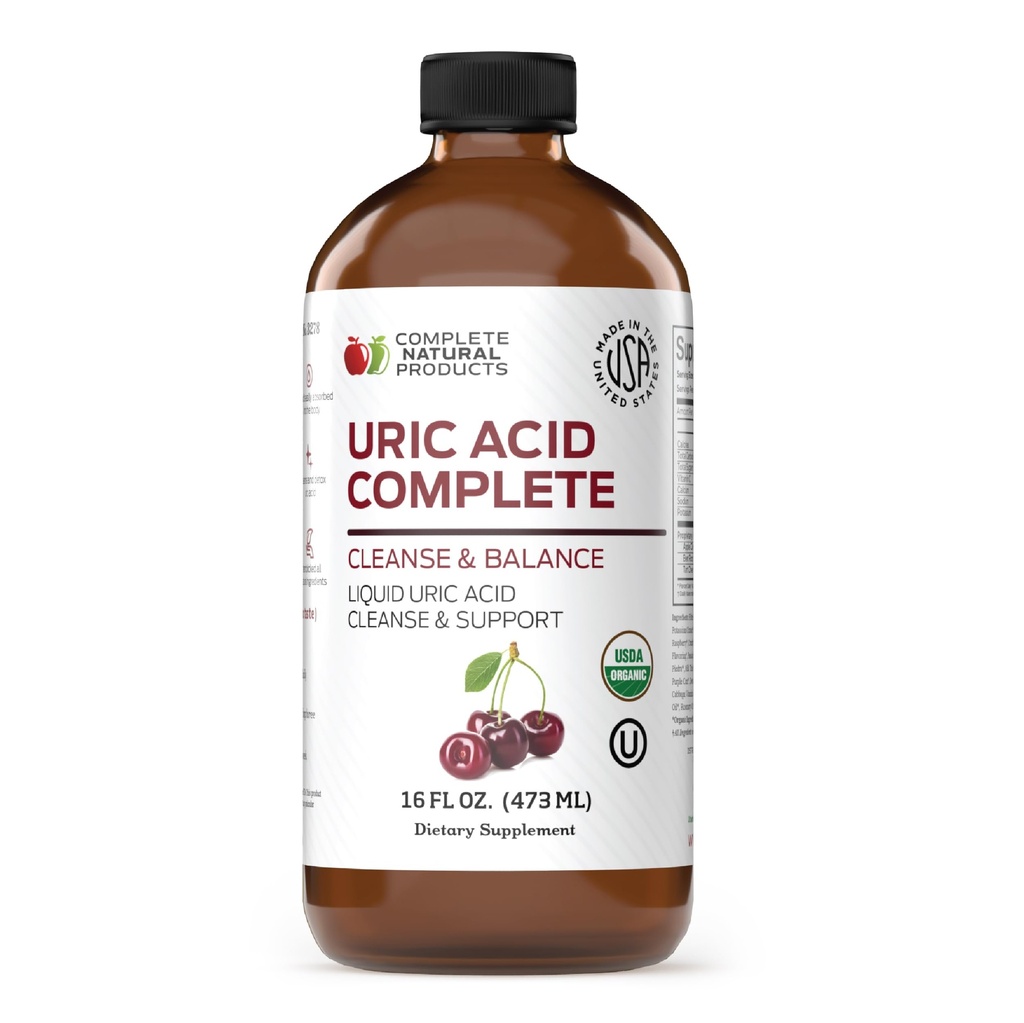 완전한 자연적인 제품 Uric 산 완전한 - 16oz 액체 보충교재는 Uric 산 Cleanse, Apple Cider Vinegar, Tart Cherry, & Beet 뿌리를 가진 Kidney 건강 & 순환을 지원합니다.