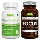 Neurobalance + Focus Brain Booster Vegan 번들, 높은 흡수 아연 마그네슘 & B6 + Caffeine, 아미노산 & 메틸을 입힌 B 비타민, Igennus에 의하여