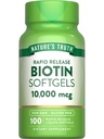 자연의 진실 Biotin 10,000mcg | 급속한 방출 Softgels | 100개의 조사 | 비 GMO & 글루텐 자유로운 보충교재