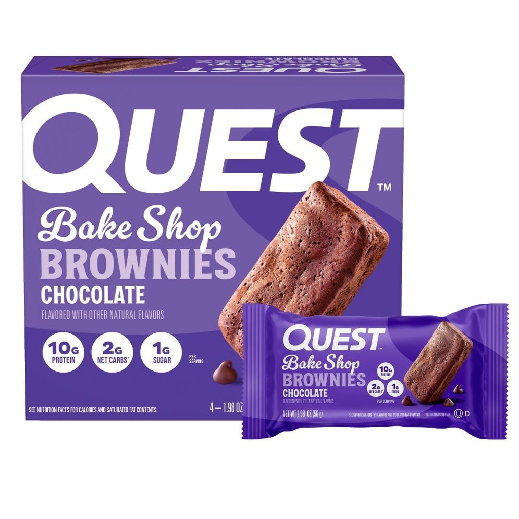 Quest Nutrition Bake Shop, 초콜릿 브라운, 10g Protein, 2g Net Carbs, 1g Sugar, 4 카운트