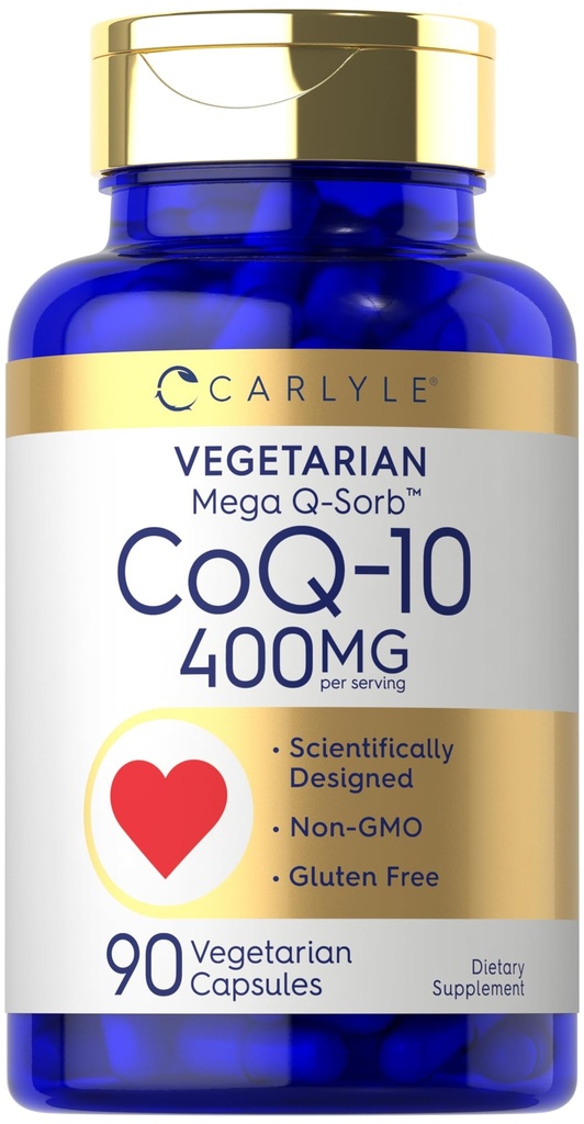 Carlyle CoQ10 400mg | 90 개 | 채식주의자, 비 GMO 및 글루텐 무료 보충
