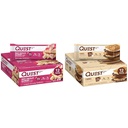 Quest Nutrition White Chocolate Raspberry Protein Bar, High Protein, Low Carb, Gluten Free, Keto Friendly, 12 Count & S'more Protein Bar, High Protein, Low Carb, Gluten Free, Keto Friendly, 12 Count