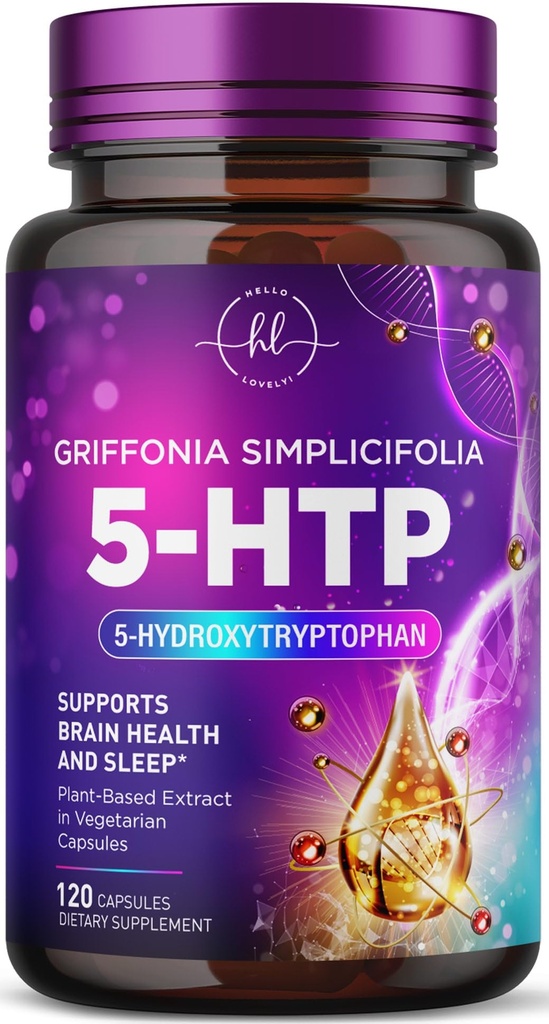 5-HTP 보충교재 - 서빙 당 200mg - Griffonia Simplicifolia에서 여분 힘 5HTP - 재완성 수면, 자연적인 Calm & 두뇌 건강 - 5 Hydroxytryptophan - 미국 - 120의 캡슐에 넣는