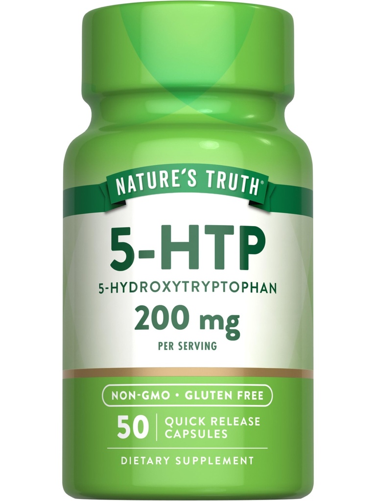 자연의 진실 5HTP 200mg 캡슐 | 50 개 | 5 Hydroxytryptophan | Non-GMO & 글루텐 무료 보충