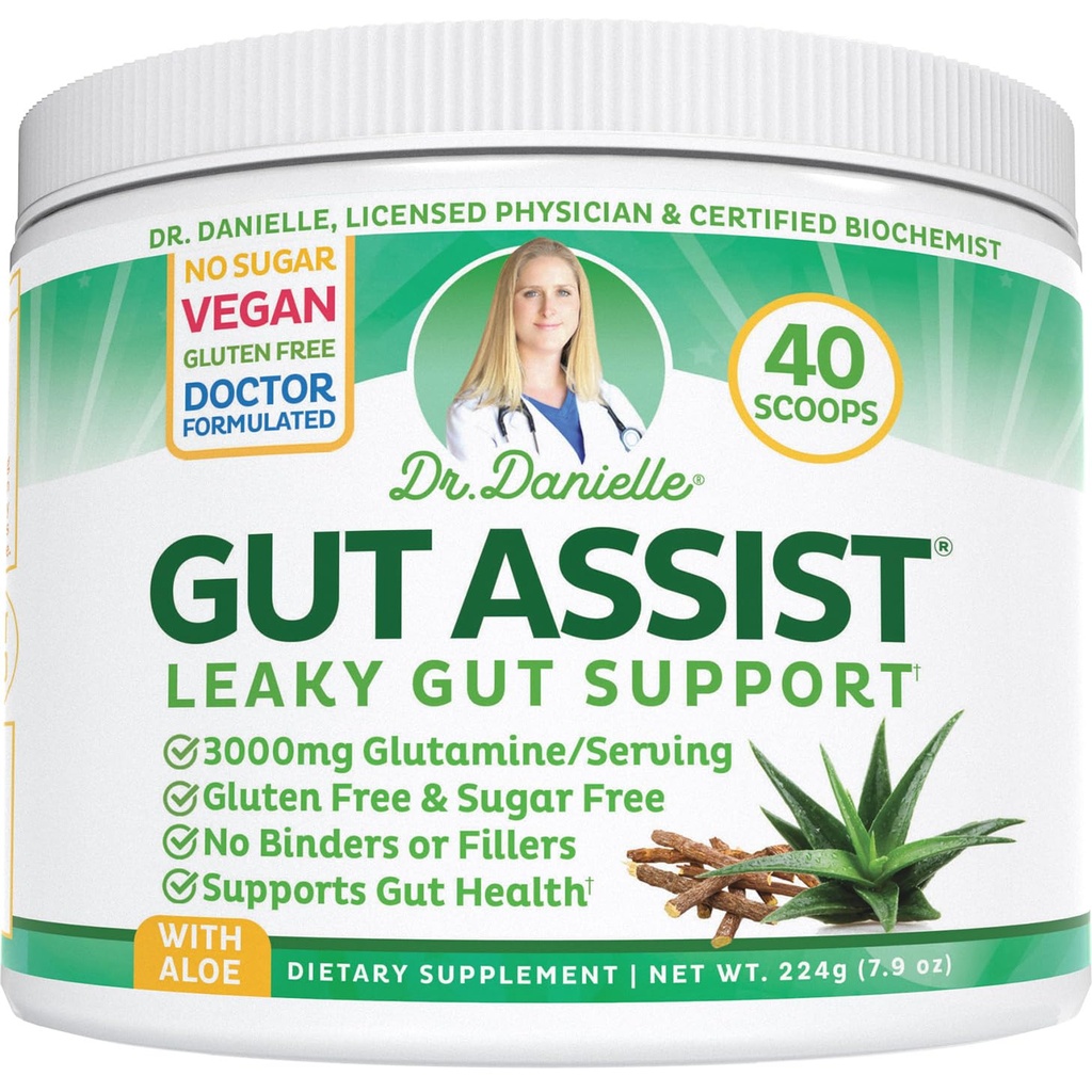 갓 구트 서포트 파우더 | L-Glutamine Gut Lining Digestive Drink Mix | 글루텐 프리 닥터 크래프트 식물 포뮬러 | 닥터 Danielle의 구트 아시스트