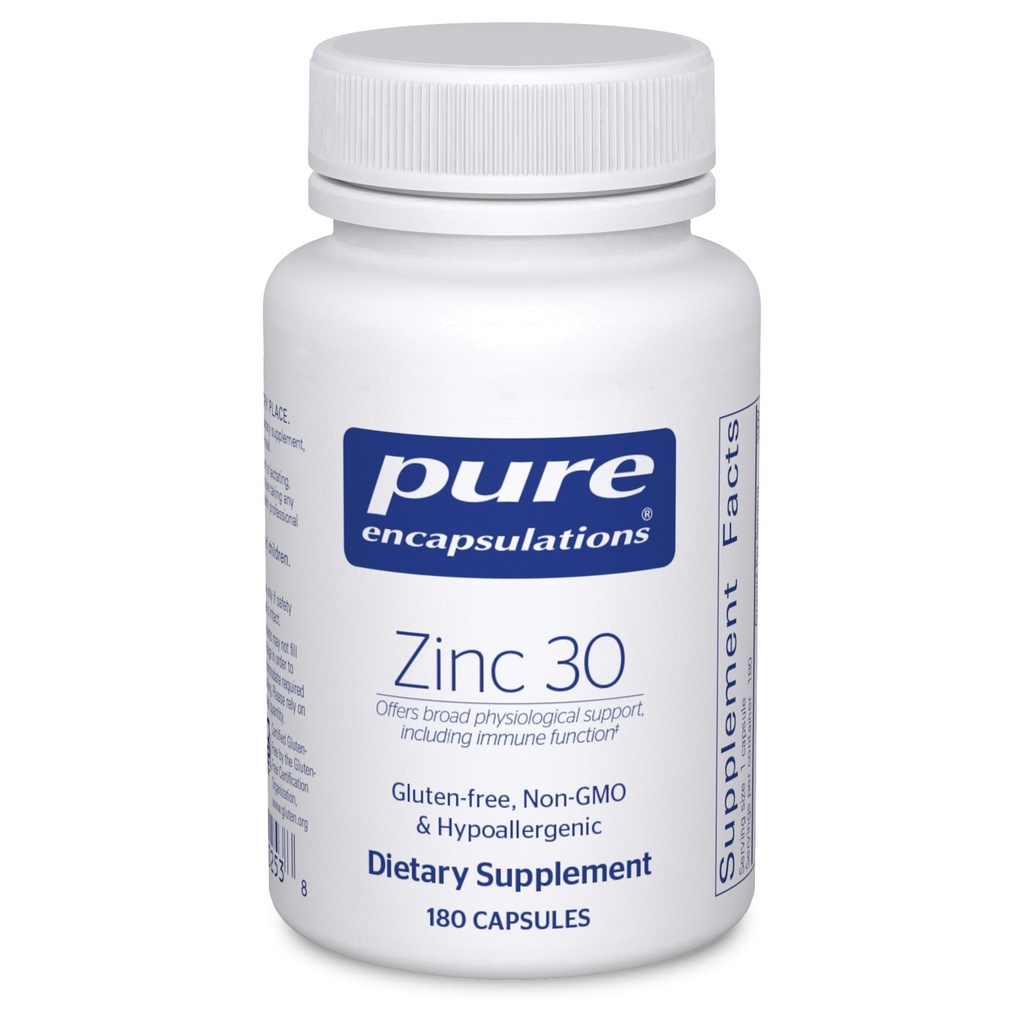순수한 캡슐에 넣기 아연 30 mg - Immune 시스템 지원, 성장 및 개발 및 Wound Healing*에 대한 보충 아연 Picolinate 30 mg - 180 캡슐