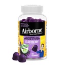 성인을 위한 Airborne Elderberry + 아연 & 비타민 C Gummies, 강력한 산화 방지제 비타민 C D & E - 50 Gummies, Elderberry 풍미를 가진 면역성 지원 비타민 D & 아연 Gummies