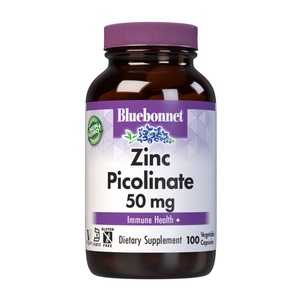 Bluebonnet 영양 아연 Picolinate 50 mg 야채 캡슐, Hormonal & 면역 건강, 전립선 건강, 피부, Vegan, 비 GMO, 글루텐 무료, 콩 무료, 우유 무료, 고약, 100 야채 캡슐에 대 한 최고의