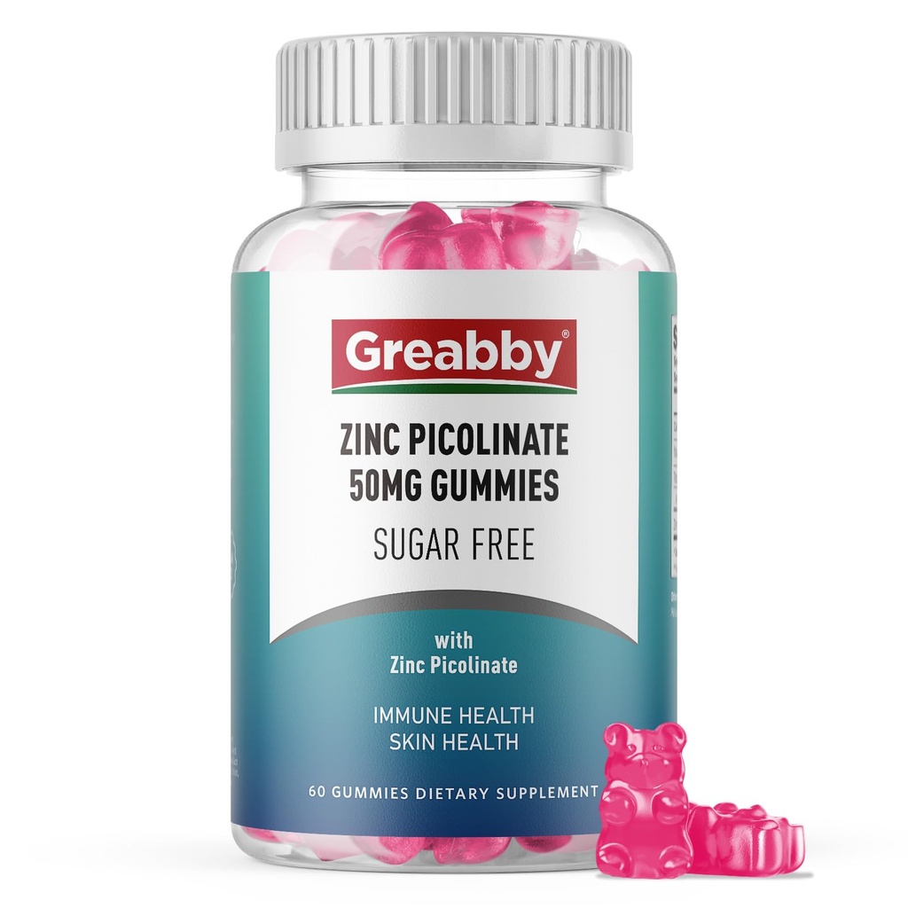 아연 Gummies - 아연 Picolinate 50mg, 설탕 무료, 아이 & 성인, 지원 성장, 면역 기능, 피부 건강, 60 Gummies를 위한 높게 흡수성 아연 Picolinate 보충교재