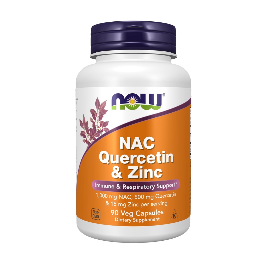 이제 식품 보충제, NAC Quercetin 및 아연, 면역 및 호흡 지원 *, 1,000 mg NAC, 500 mg Quercetin, 15 mg 아연, 90 Veg 캡슐