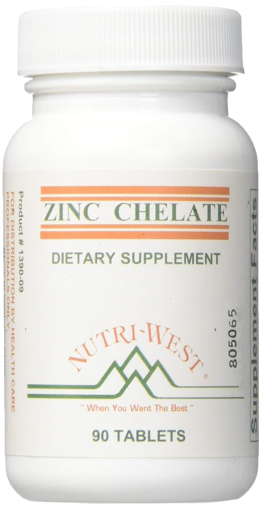 NutriWest, 아연 킬레이트 16 mg 90 정제