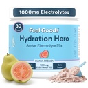 기분 좋은 해소 영웅, 1,000mg 전해질 분말, 설탕 무료, 마그네슘, 유기 알로에 Vera, 유기 알로에, L Theanine, 비타민 C & B12, 비 GMO, Keto, Vegan | 과바 Fresca, 30 서빙