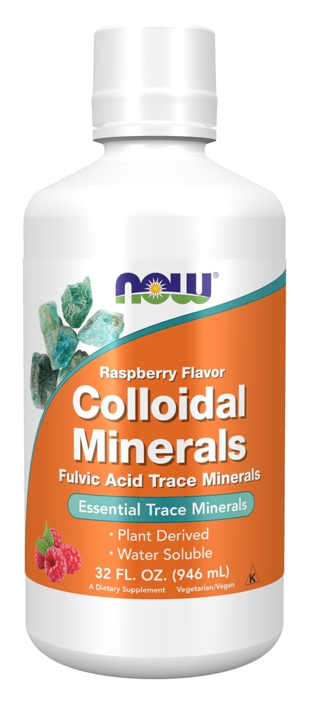 지금 식품 보충제, 콜로이드 광물 액체, 식물 분산, 필수 추적 광물, 라즈베리, 32-Ounce