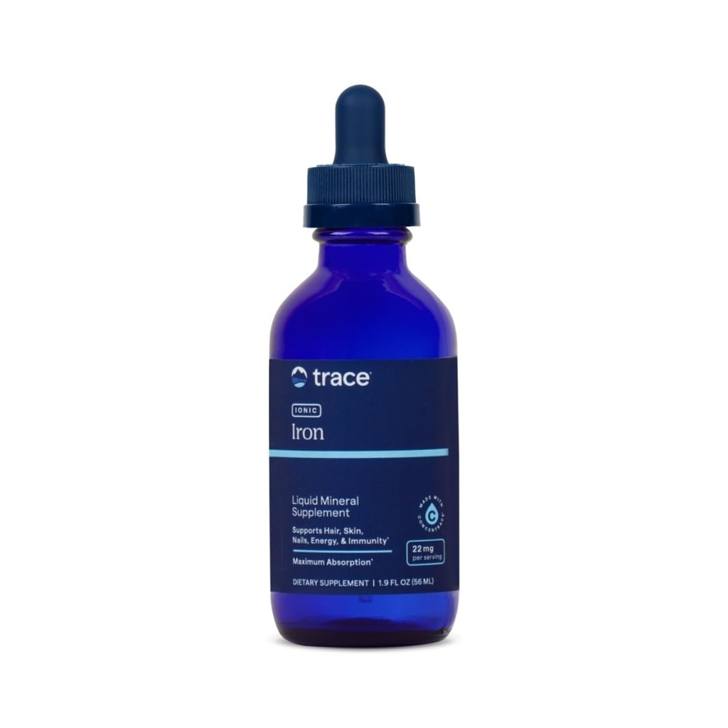 Trace Minerals Ionic Iron 22 mg - Dietary Supplement to Support Immune System Health & Energy - Ferrous Sulfate와 액체 Ionic Trace 미네랄 보충 - 1.9 fl oz (약 46 서빙)