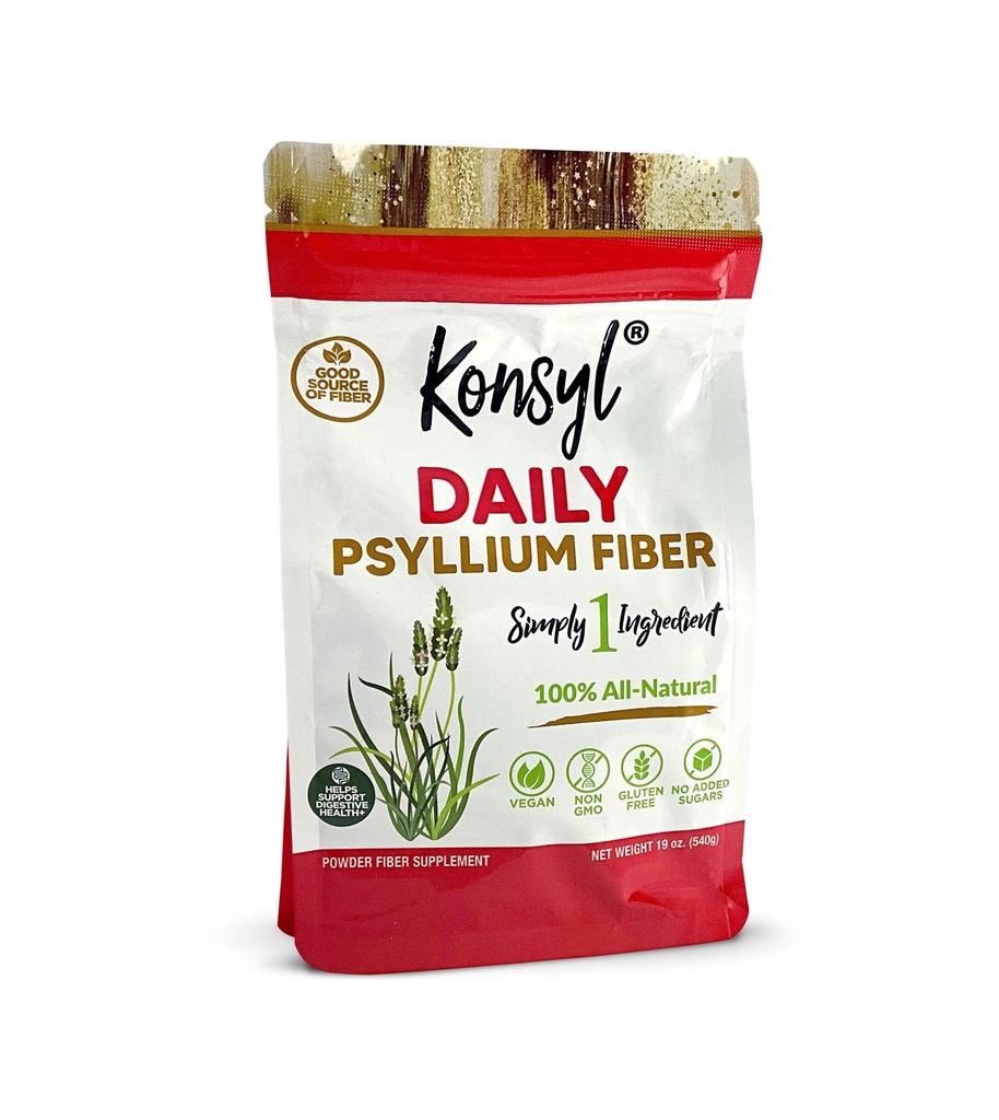 Konsyl Daily Psyllium Fiber Powder | 100 % 모든-자연 심플한 Husk for Gut & Digestive Health | 설탕 없음, 필러 없음 90 인분 (540g)