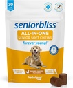Glucosamine, Omega 3 Fish Oil 및 Probiotics가있는 Vetnique Seniorbliss 수석 개 Multivitamin - 개 관절, 소화 및 면역 지원 (모든 일 비타민, 30 Ct)