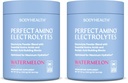 BodyHealth PerfectAmino Electrolytes Powder No Sugar, Hydration Fasting Keto Zero Sugar Electrolytes Drink Mix with Trace Minerals - 스포츠 인증 된 NSF - 수박 - 66 서빙 (팩 2)