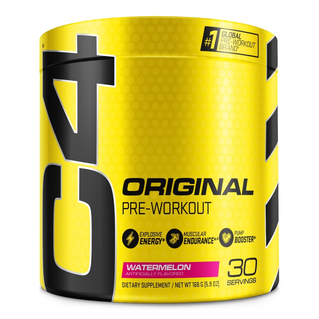 C4 본래 전 운동 분말 Watermelon 설탕 남자를 위한 자유로운 Preworkout 에너지 보충교재 & 여자 150mg Caffeine + beta Alanine + Creatine 30 봉사