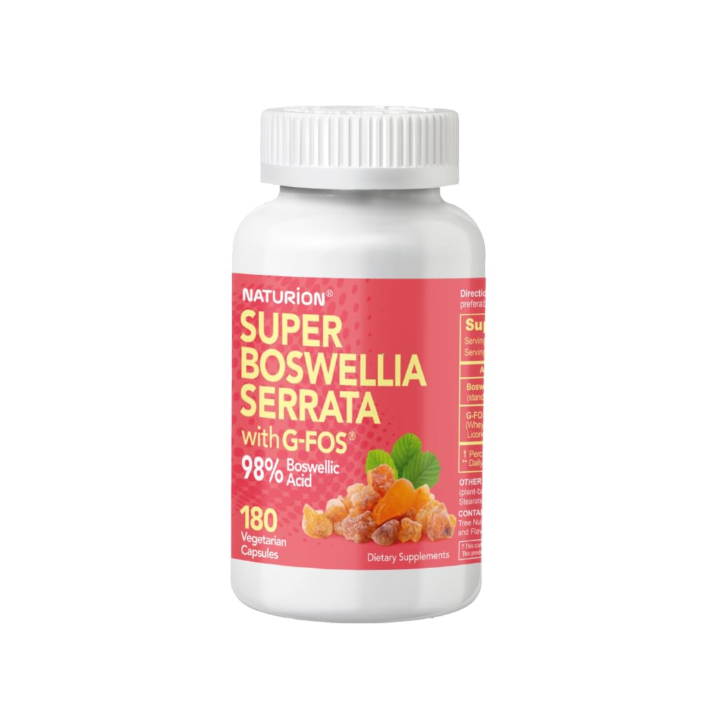 G-FOS를 가진 최고 Boswellia Serrata - 98% Boswellic 산 - 합동 & Mobility 건강을 지원합니다 - 180 Vegan 캡슐, 180 일 공급