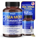 Sotalix Sea Moss Capsule with Ashwagandha, Burdock Root, Bladderwrack, Turmeric - 강력한 자연 면역 부스터 - 미국 Made (150 Count)