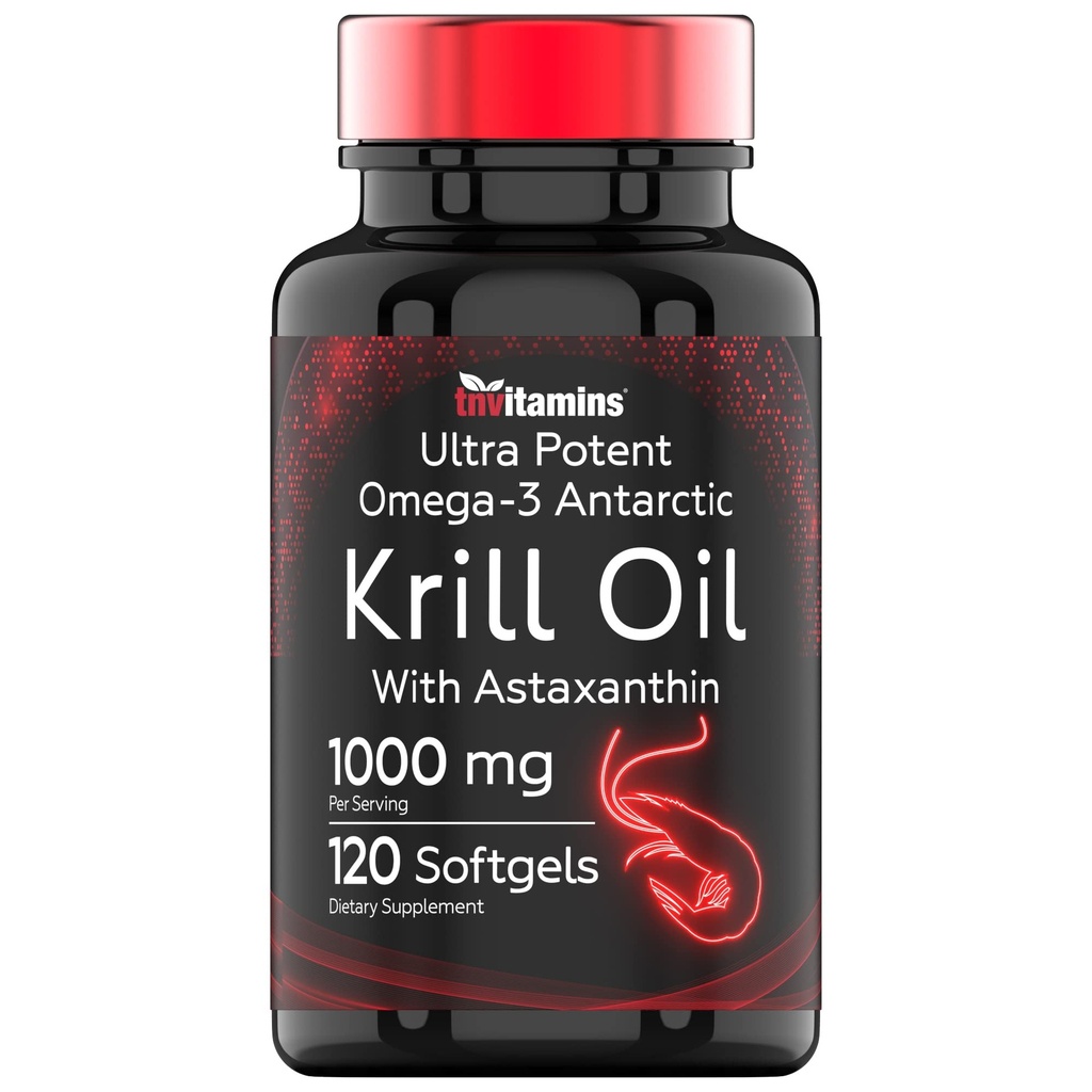 남극 크릴 기름 1000mg - 아스타나틴을 가진 120의 Softgel | 1000mg 빨간 크릴 기름, 200 mg 포스포지, 120 mg EPA, 80 mg DHA, 200 mcg 아스타나틴 | 남극 크릴