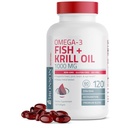 Bronson Omega-3 물고기 + 크릴 기름 1000 MG EPA DHA Astaxanthin 프리미엄 혼합 - 합동, 뇌 & 눈 건강 - 비 GMO, 중금속 시험, 120 Softgels