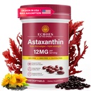 Astaxanthin 12mg – Haematococcus Pluvialis의 자연적인 Astaxanthin, 눈, 피부, 합동 & 면역 지원 (120의 조사 1))를 위한 3배 힘 산화 보충교재