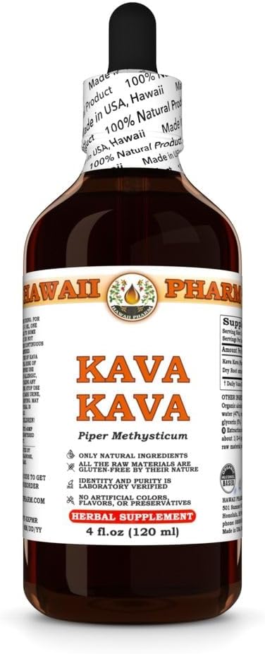 Kava Kava (Piper Methysticum) 액체 추출물 Tincture 4 Oz (120ml)