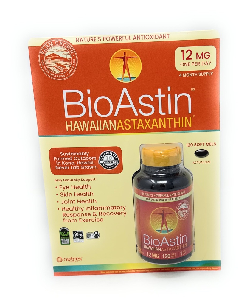 BioAstin Hawaiian Astaxanthin 12 mg, 120 소프트 젤