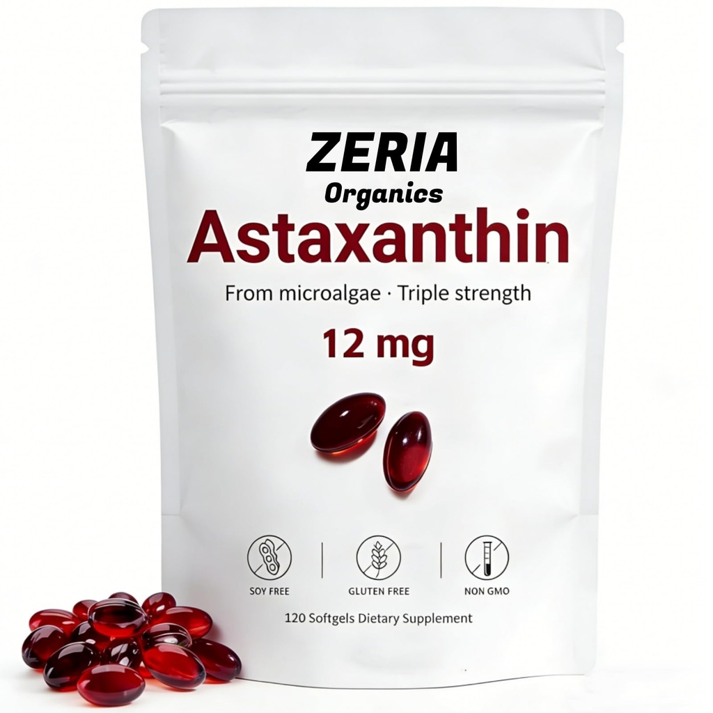 Astaxanthin 12mg의 자연적인 Astaxanthin 보충교재 조류, 120 Softgels 4 달 공급
