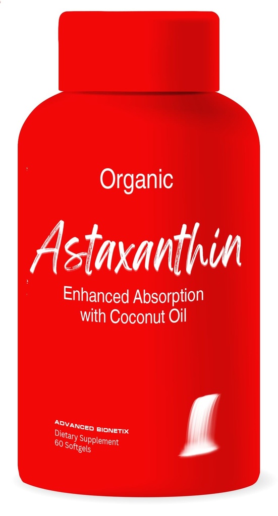진보된 Bionetix 세겹 힘 AstaQuilTM Astaxanthin 12mg 높은 생물 분해성 공식, 강화한 흡수를 위한 60 Softgels 유기 야자열매 기름. 눈, 합동 & 심장 건강을 위한 강력한 산화제