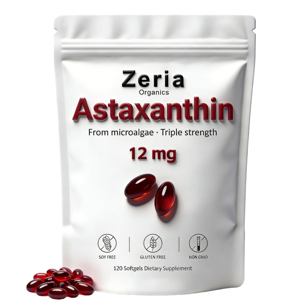 Astaxanthin 12mg의 자연적인 Astaxanthin 보충교재 조류, 120 Softgels (1개의 부대)