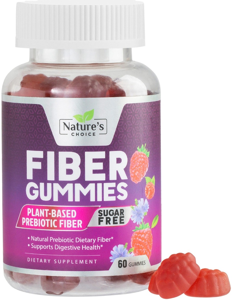 성인을 위한 섬유 Gummies, 설탕 자유로운 매일 4g 거미 섬유 보충교재, Prebiotic 거미 소화성 건강 지원 - 식물에 의하여 근거한 수용성 Chews, Prebiotics 지원 정규성 & 소화 - 60 Gummies