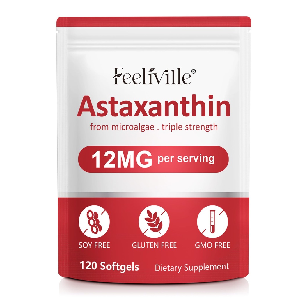 우수한 Astaxanthin 보충교재 12mg 120 Softgels의 눈, 피부, 합동, 뇌, 심장 & 면역 체계 건강을 위한 Astaxanthin 산화 방지제 보충교재