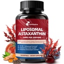 Liposomal Astaxanthin는 눈, 피부 & 면역 상태를 위한 Lycopene를 가진 24mg를 보충합니다, 10-in-1 최대 힘 Astaxanthin 산화 방지제 보충교재, 신선한 Microalgae 근원, 비 GMO, 120 Softgels