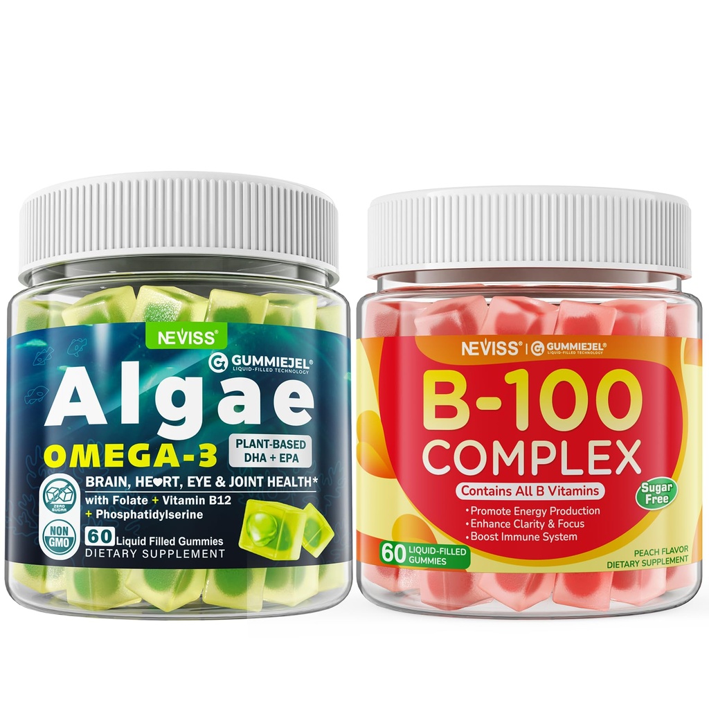 비건 오메가 3 Gummies+ 비타민 B100 복합 Gummies