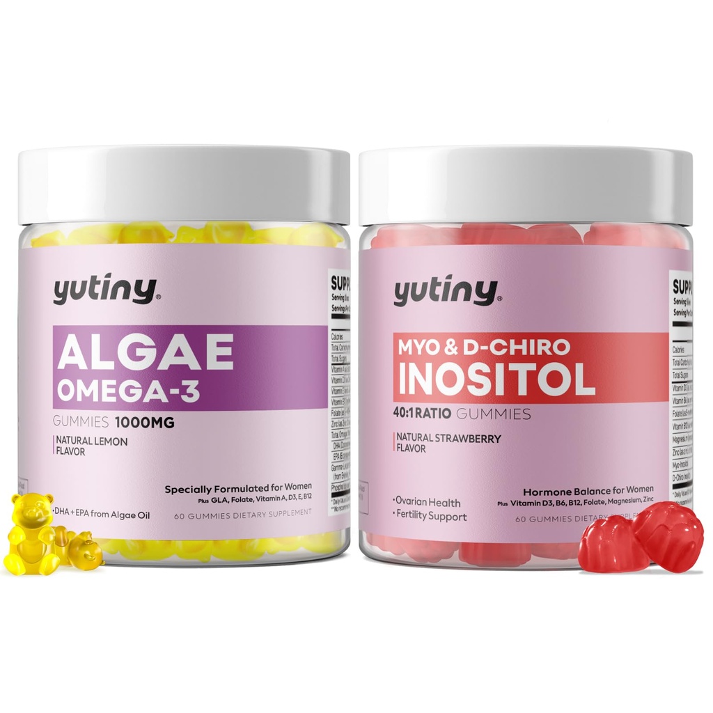 Myo-Inositol & D-Chiro Inositol Vegan 오메가 3 여성을위한 Gummies