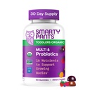 SmartyPants 유기 유아 Multivitamin Gummies: Probiotics, 오메가 3 (ALA), 비타민 D3, C, 비타민 B12, B6, A, K & 아연, 베타 카로틴, 글루텐, 세 과일 맛, 60 조사 (30 일 공급)