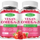 Omega-3 Gummies 유력 조류 오메가 소스, 부스트 두뇌, 아이 & 면역 기능, DHA와 EPA Vegan & Sugar Free, 딸기 맛, 120 조사